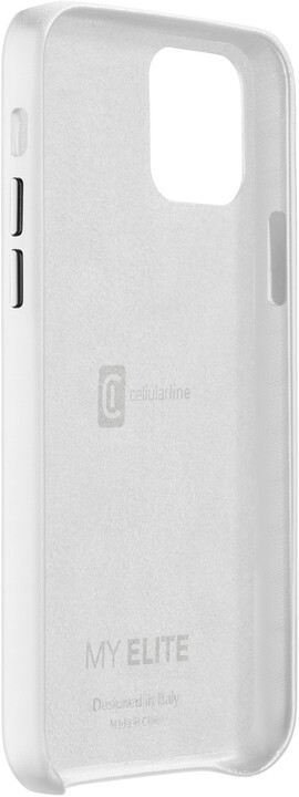 CellularLine ochranný kryt Elite pro Apple iPhone 12/12 Pro, PU kůže, bílá