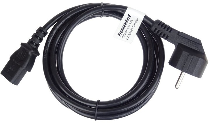 PremiumCord kabel síťový 230V k počítači 0.5m