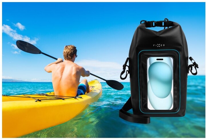 FIXED voděodolný vak Float Bag s kapsou pro mobilní telefon 3L, černá_1957680948