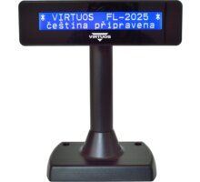 Virtuos FL-2025MB - LCD zákaznicky displej, 2x20, USB, černá