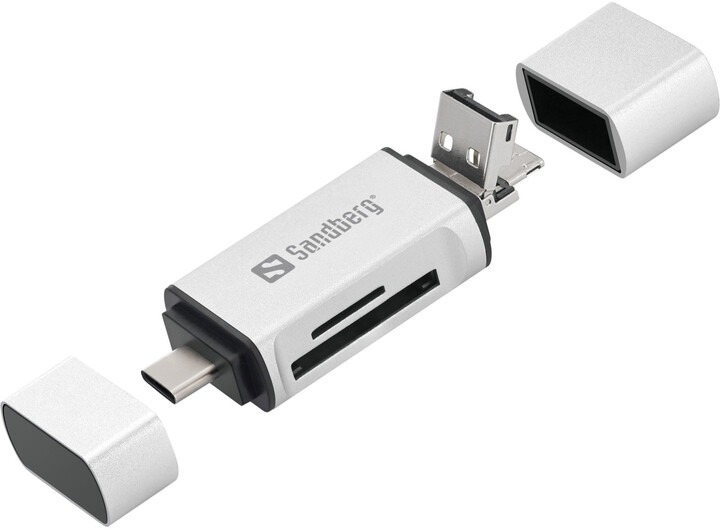 Sandberg čtečka karet USB-C+USB+MicroUSB_1398636066