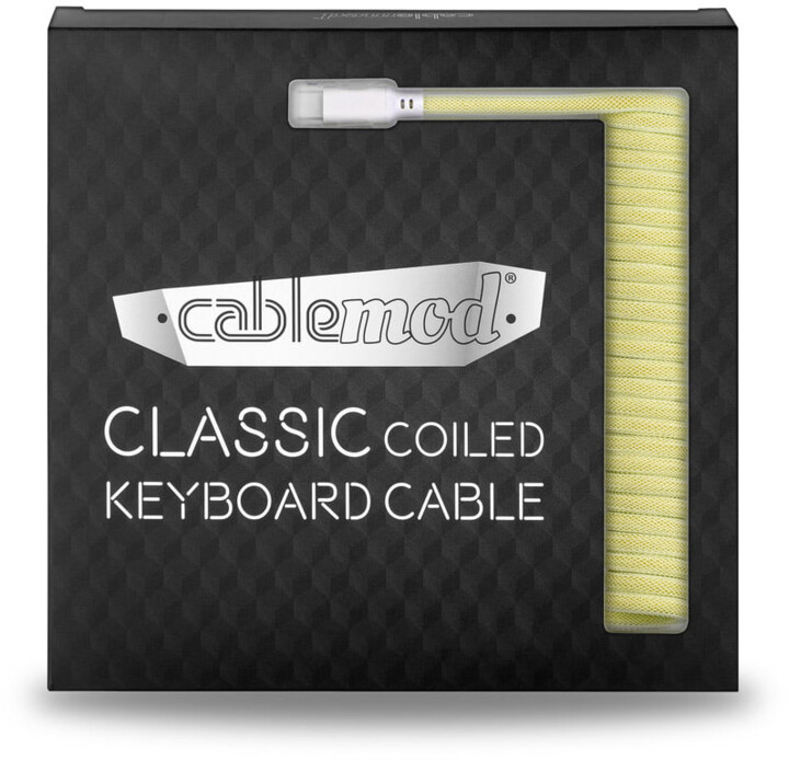 CableMod Classic Coiled Cable, USB-C/USB-A, 1,5m, Lemon Ice_2090806963