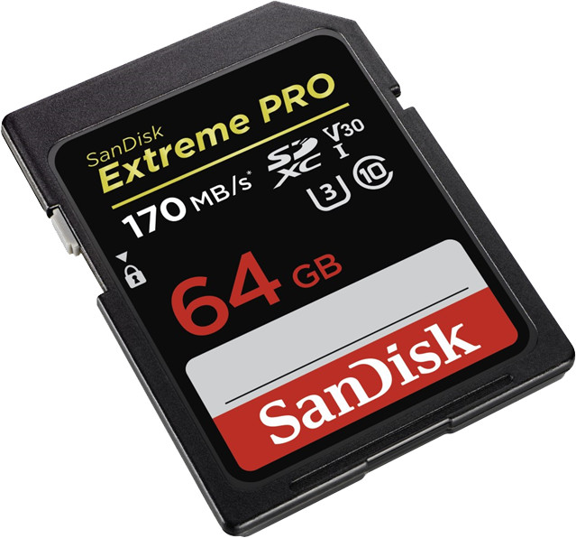 SanDisk SDXC Extreme Pro 64GB 170MB/s class 10 UHS-I U3 V30_1078043053