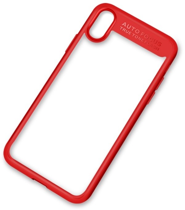 Mcdodo bumper zadní kryt pro Apple iPhone X/XS, červeno-čirá_777081829