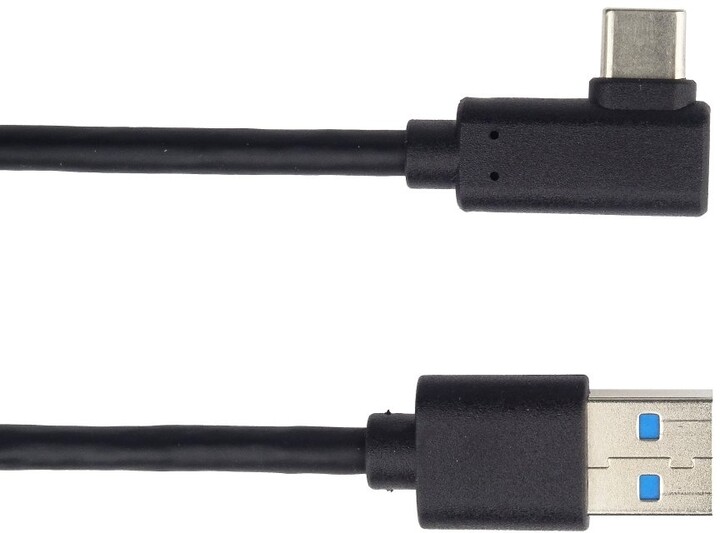 PremiumCord Kabel USB-C, zahnutý konektor 90° - USB 3.0 A/M, 2m_1767862100