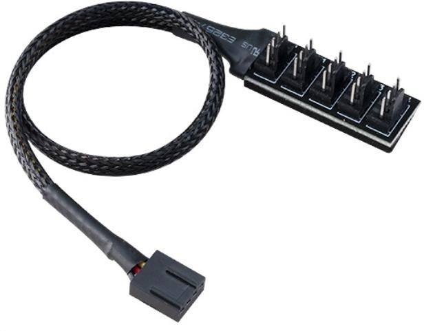 Akasa kabel FLEXA FP5H redukce pro ventilátory, 1x 4pin PWM na 5x 4pin PWM, 30cm, 2ks v balení_731683561