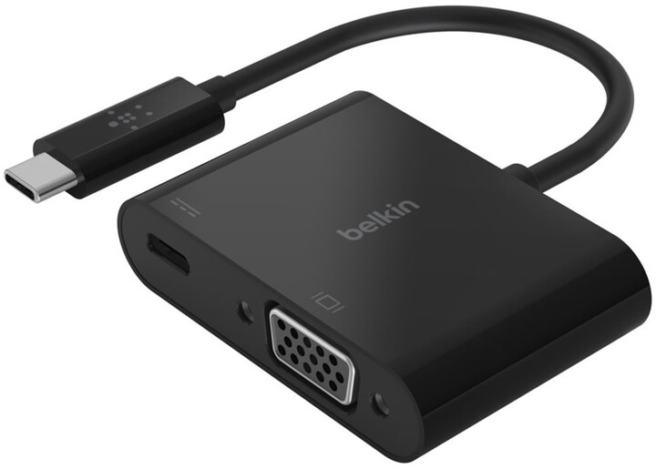 Belkin adaptér USB-C - VGA, USB-C PD, 1080p@60Hz, 60W, černá_1298844511