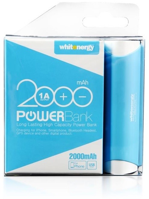 Whitenergy Power Bank 2000mAh 1A Li-Ion, modrá_1876428169