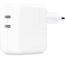 Apple napájecí adaptér dual USB-C, 35W, bílá MW2K3ZM/A