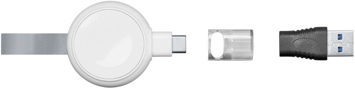 CellularLine nabíječka Power Pill pro Apple Watch, Qi, s USB adaptérem, bílá
