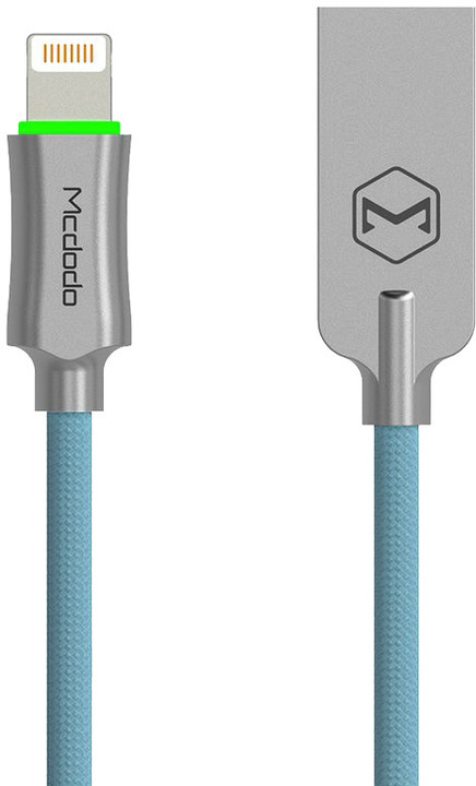 Mcdodo Knight datový kabel Lightning s inteligentním vypnutím napájení, 1.2m, modrá_1900228424
