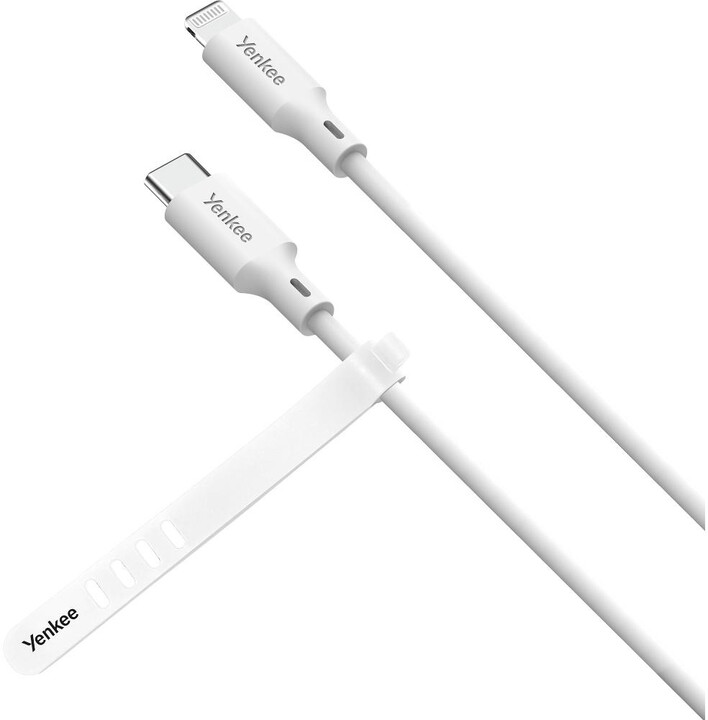 YENKEE kabel YCU 635 WH SILIC USB-C - Lightning, MFi, 1.5m, bílá_656676841