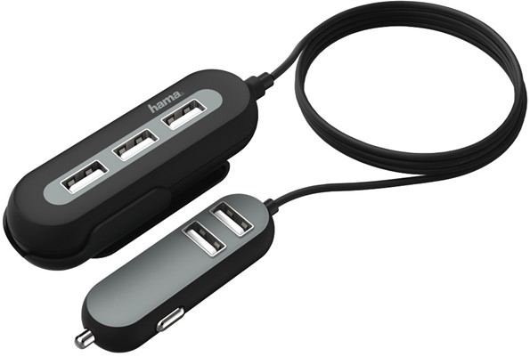 Hama kabelová USB nabíječka do vozidla 2+3, AutoDetect, 10 A, 2 m_1389279726