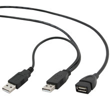 Gembird CABLEXPERT kabel USB A-A 1m 2.0 prodlužovací DUÁLNÍ pro extra napájení_223145757