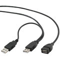 Gembird CABLEXPERT kabel USB A-A 1m 2.0 prodlužovací DUÁLNÍ pro extra napájení