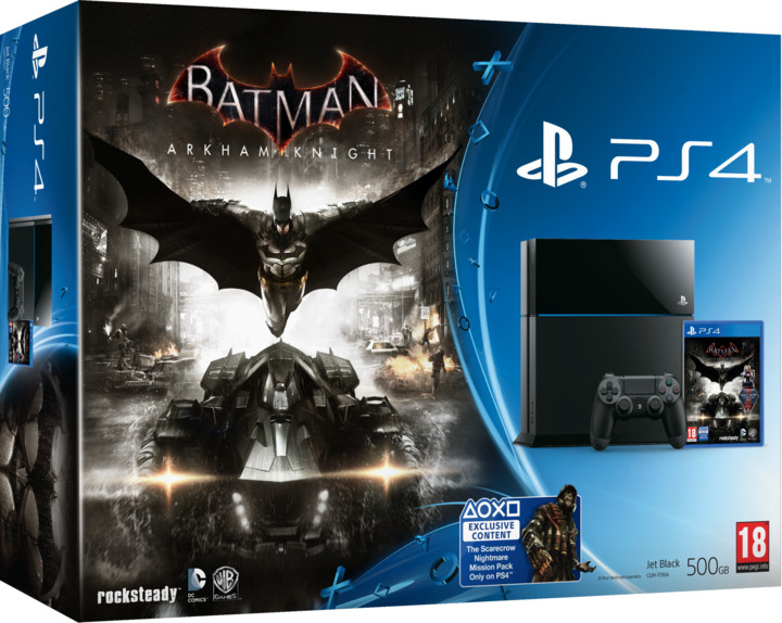 PlayStation 4, 500GB, černá + Batman: Arkham Knight_1328810789