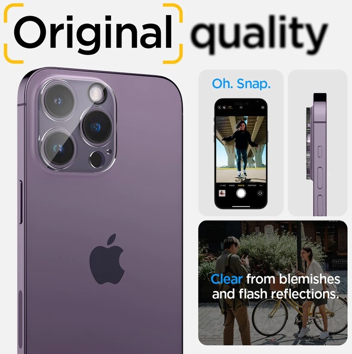 Spigen ochranné sklo Optik pro Apple iPhone 14 Pro/iPhone 14 Pro Max, 2 ks, čirá_1232309815