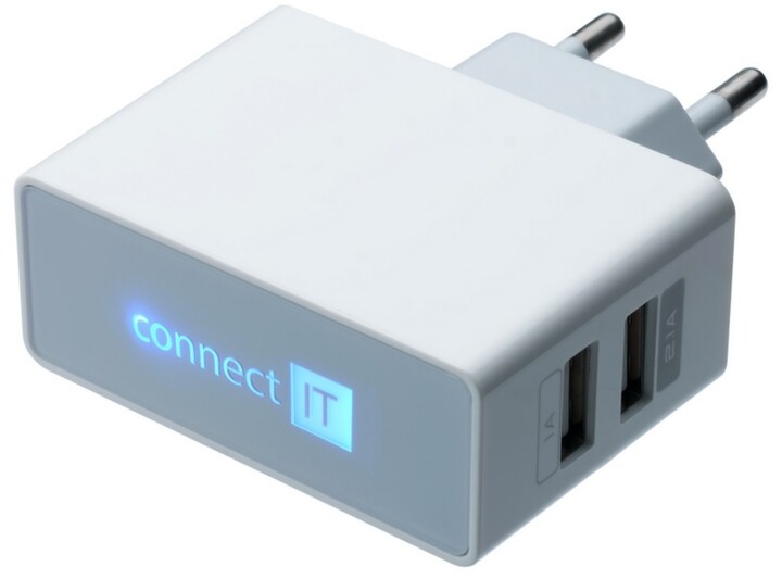 CONNECT IT IT CI-153 síťová nabíječka - USB, bílá_1009124337