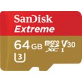 SanDisk Micro SDXC Extreme 64GB 100MB/s A1 UHS-I U3 V30 pro akční kamery + SD adaptér_1301846380
