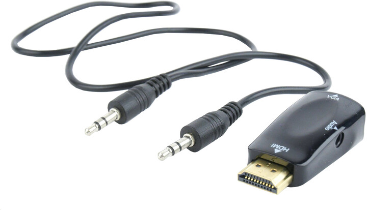 C-TECH adaptér HDMI - VGA + audio, M/F, černá_1693840959