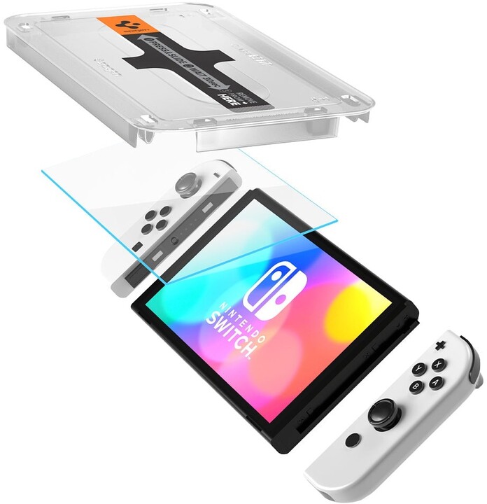Spigen ochranné sklo tR EZ Fit pro Nintendo Switch OLED, 2ks_355068003