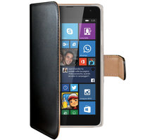 CELLY Wally pouzdro pro Microsoft (Nokia) Lumia 535, PU kůže, černá_1825959672