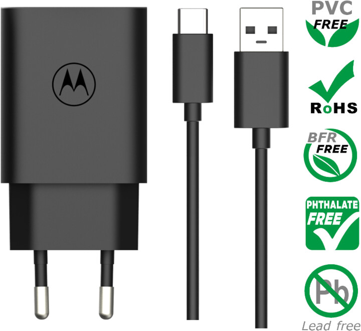 Motorola kabel TurboPower USB-A - USB-C, 20W, 1m, černá_355734508