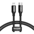 BASEUS kabel Yiven Series USB-C - Lightning, M/M, 2A, 1m, černá_892081741