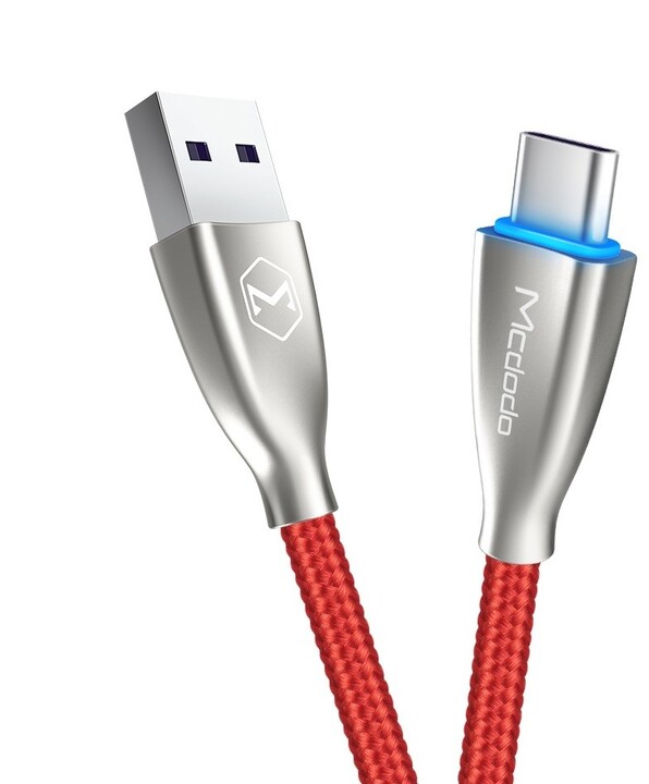 Mcdodo datový kabel Excellence Series USB - USB-C, M/M, 2m, červená_974426696