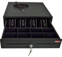 Virtuos pokladní zásuvka S-410 - s kabelem, pořadač 4/8, 24V, matná černá Poukaz 200 Kč na nákup na Mall.cz + O2 TV HBO a Sport Pack na dva měsíce