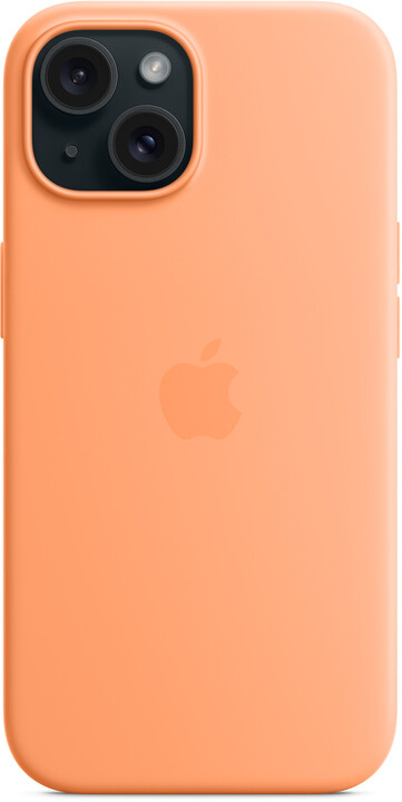 Apple Silikonový kryt s MagSafe pro iPhone 15, sorbetově oranžová_686830432
