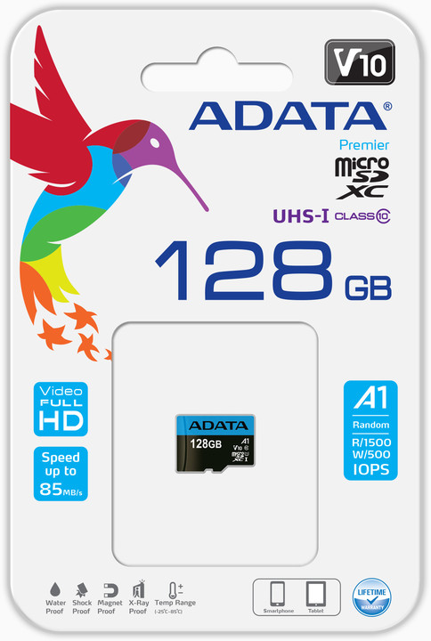 ADATA Micro SDXC Premier 128GB 85MB/s UHS-I A1 + SD adaptér_990462272