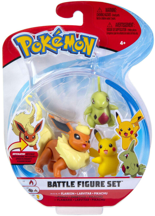 Figurka Pokémon - Pikachu, Larvitar a Flareon_1284060919