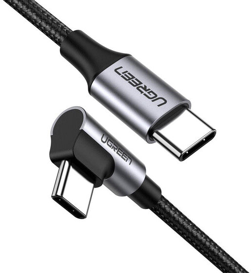 UGREEN kabel USB-C - USB-C, zalomený, 1, černá_1664890439