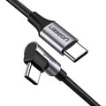UGREEN kabel USB-C - USB-C, zalomený, 1, černá_1664890439
