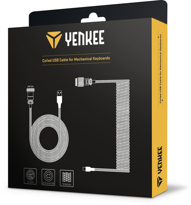 Yenkee YCU COIL BK, USB-C/USB-A, černý_1663598505