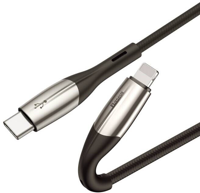 BASEUS kabel Horizontal, USB-C - Lightning, nabíjecí, datový, PD 18W, 2m, černá_1515832815
