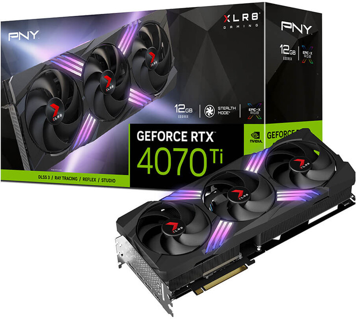 PNY GeForce RTX 4070 Ti 12GB XLR8 Gaming Verto TF, 12GB GDDR6X_1398290132