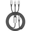 Baseus kabel Rapid Series Type-C 3-1 1.2M Micro + Lightning + Type-C, stříbrná + černá_1016419576