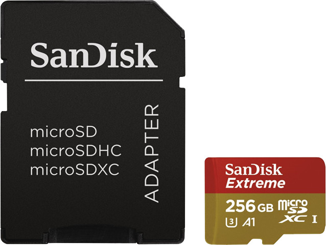SanDisk Micro SDXC Extreme 256GB 100MB/s A1 UHS-I U3 V30 + SD adaptér_365950350