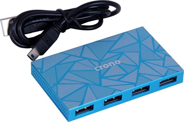 Crono USB HUB 7 portů, USB 2.0, modrá_1230862753