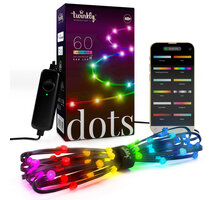 Twinkly DOTS, LED bodový pásek, 60LED, RGB, délka 3m, černý, BT+WiFi, Gen II, IP20 vnitřní TWD060STP-B