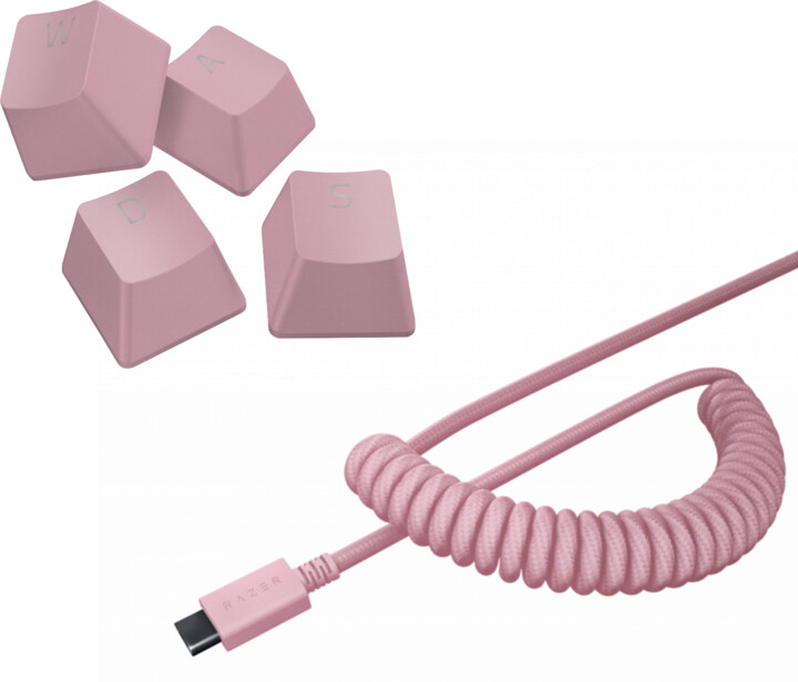 Razer PBT Keycap + Coiled Cable Upgrade Set, Quartz Pink_1212706094