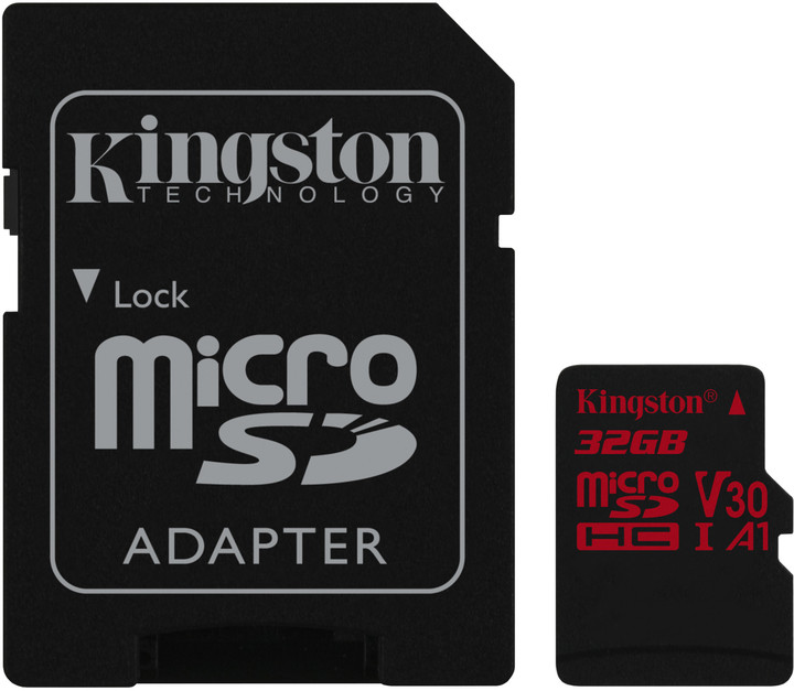 Kingston Micro SDHC Canvas React 32GB 100MB/s UHS-I U3 + SD adaptér_1769279895