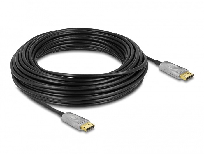DeLock kabel aktivní optický DisplayPort - DisplayPort, M/M, 8K@60Hz, 20m, černá_350404913