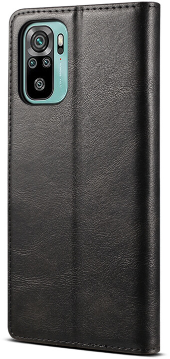 Lenuo Leather flipové pouzdro pro Xiaomi Redmi Note 10, černá_1965187933
