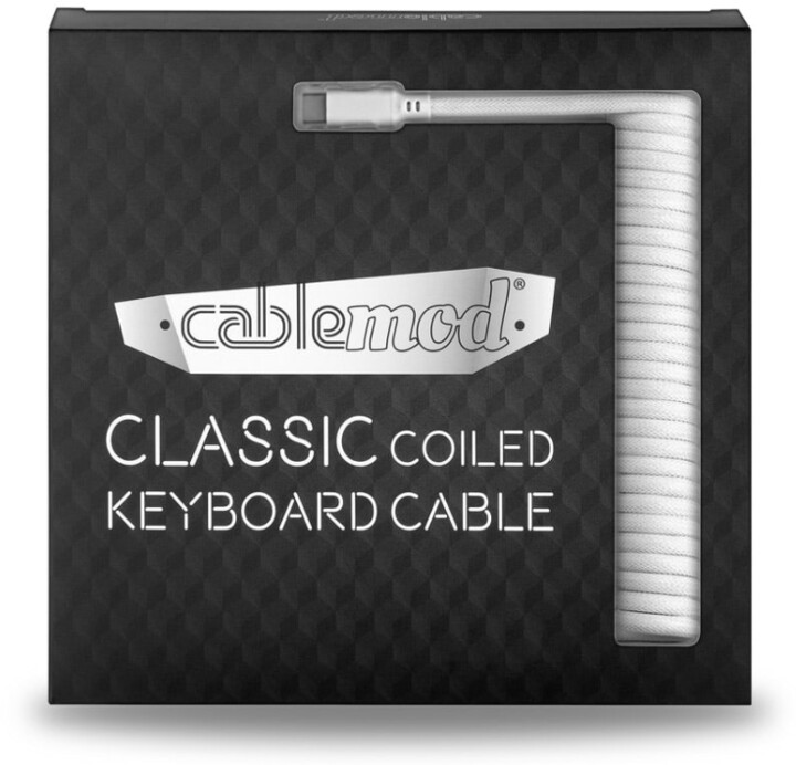 CableMod Classic Coiled Cable, USB-C/USB-A, 1,5m, Glacier White_1167473780