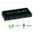 PremiumCord HDMI switch 3:1 kovový s dálkovým ovladačem a napájecím adaptérem_947523401