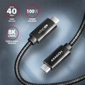 AXAGON kabel USB-C 4 - USB-C 4 Gen 3X2, PD100W 5A, 8K/40Hz, opletený, 1m, černá_1510169216