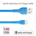 Promate kabel PowerBeam-C USB-C - USB-A, 2A, opletený, 1.2m, modrá_2122651682